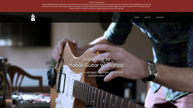 Mobile Guitar Workshop Website